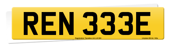 Registration number REN 333E